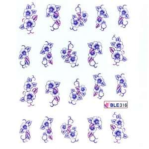   fingernail decals hydroplaning nail stickers dream purple flowers
