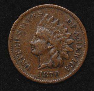 From an old PA estate 1870 Indian Cent, nice Fine, tough this nice 