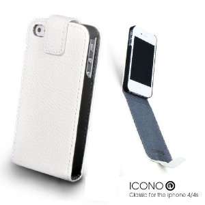  ICONO CLASSIC White Genuine Leather Flipcover Case for 