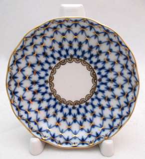 Lomonosov Porcelain Jam Saucer Cobalt Net  