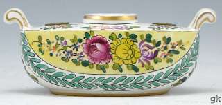  Samson? Colorful Hand Painted Porcelain Inkwell 1900 1930s  