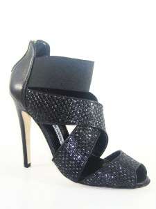 MANOLO BLAHNIK Black Zip Back Sandal Shoe 39.5 NIB  