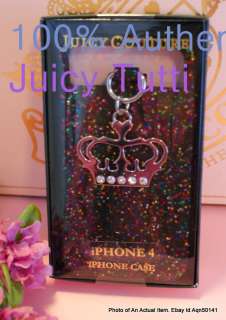 Juicy Couture Black Glitter Jelly Iphone 4 Case Sleeve  