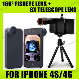   Zoom Telescope Lens Kit + Tripod + Case For iPhone 4 4S DC120  