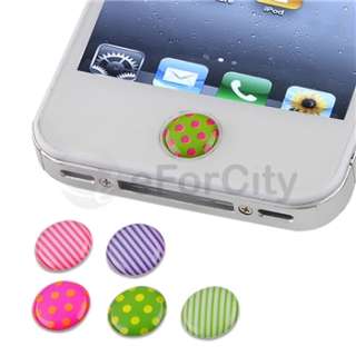 6pcs Dot/Strip Home Button Sticker Accessory For iPhone 1 3 3GS 4 G 4S 