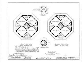 Authentic Victorian Octagonal Country House Plans blueprints 