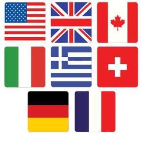  International Flag Coasters (asstd designs) Party 