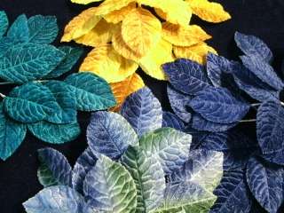 Vintage Millinery Flower Leaves Lush Velvet KE Ryl Blue  
