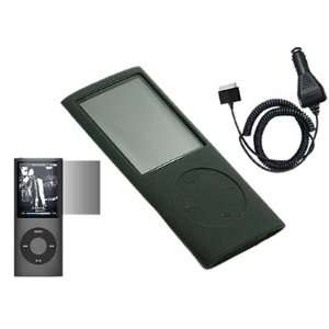  Pack For Apple iPod Nano 4G (4th Generation)   Black Silicone Case 
