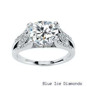 Created Moissanite Engagement Ring 3.20 Ct tw With Diamonds