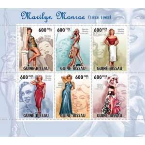  Marilyn Monroe Sheet 6 Stamps Guinea Bissau Everything 