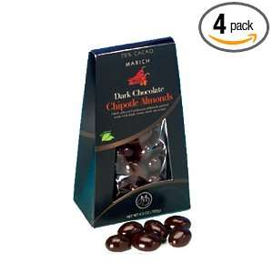 Marich Dark Chocolate Chipotle Almonds, 4.5 Ounce Boxes (Pack of 4)