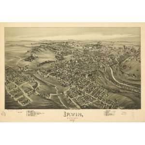  1897 Irwin Pennsylvania, Birds Eye Map