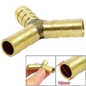  Gold Tone Air Line Tube Hose Tail Brass 3 Way Y Connector 