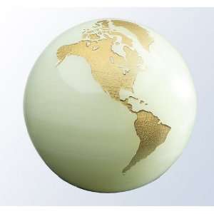 Crystal Onxy World Globe Ornament   Large