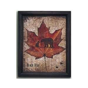  Balck Bear Maple Leaf Framed Wall Plaque