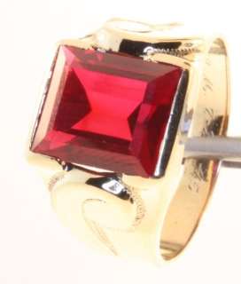   mens synthetic ruby ring estate vintage fashion antique gents  