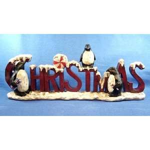   Penguin Mantle Display 17 inches long, Carved Resin