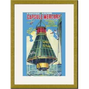  Gold Framed/Matted Print 17x23, Capsule Mercury