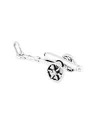 Sterling Silver Three Dimensional Battle Artillery Cannon Charm