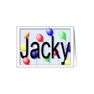  Jackys Birthday Invitation, Party Balloons Card Toys 