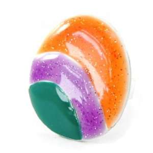  Ring french touch Coloriage green orange. Jewelry