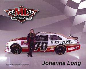 2012 Johanna Long #70 NASCAR Postcard  