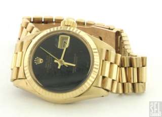 ROLEX DATEJUST PRESIDENTIAL 6917 18K GOLD ONYX DIAL AUTOMATIC LADIES 