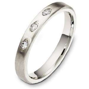   Designer 18 Karat White Gold Diamond Wedding Band Ring   6.25 Jewelry