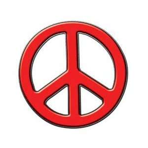  Peace Decal in Red   2 h   REFLECTIVE 