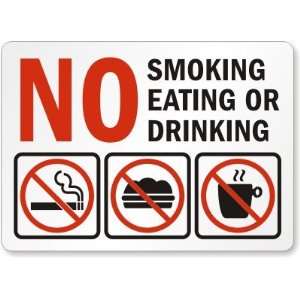  No Smoking Eating or Drinking (with graphic) Laminated 