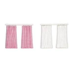  Lundby Smaland 2 Curtains pink ginham and white Toys 