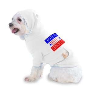 VOTE FOR LUNCH LADY Hooded (Hoody) T Shirt with pocket for your Dog or 