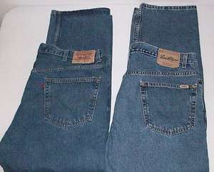 Lot 2 Size 42X30 Blue Levis 505/Levi Strauss Regular Fit Jeans  