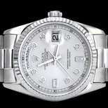 Mens Rolex Day Date President 18kt. White Gold Diamond Dial Fluted 