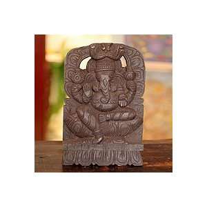    NOVICA Wood wall sculpture, Ganeshas Mudra
