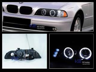 GLOSSY BLACK] 97 03 BMW 525i 540i HALO PROJECTOR LED HEADLIGHTS 