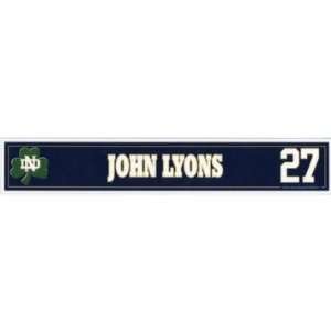 John Lyons #27 Notre Dame Game Used Locker Room Nameplate   Other NFL 