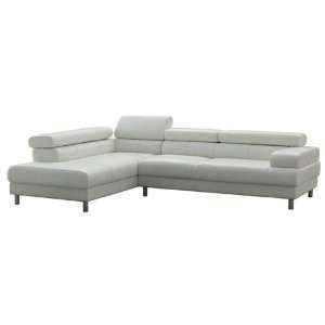  Tosh Furniture Livorno White Leather Sectional Sofa