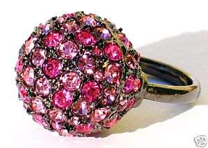 SALE KENNETH JAY LANE PINK DISCO BALL CRYSTAL RING  