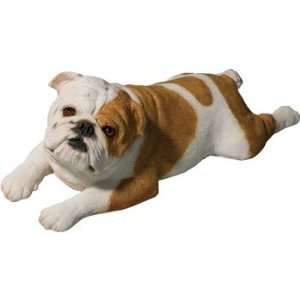   Fawn Bulldog Original Size Figurine  Lying Down