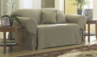 COTTON DUCK Linen color 1 piece Sofa Slipcover Box Cushion