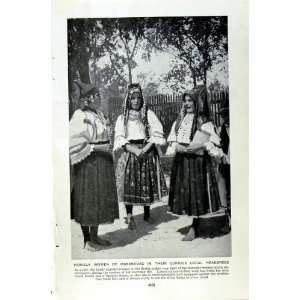    c1920 WOMEN OBRENOVAC SERBIA KALEIDOSCOPIC SERAJEVO