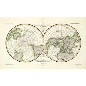  Karte Der Magnetischen Meridiane und Parallel Kreise, 1840 