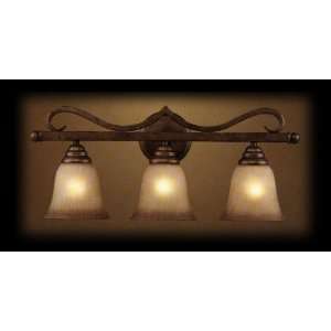Elk Lighting 9322/3 Lawrenceville Antique Amber Glass 3 Light Sconce 