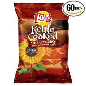 Lays Kettle Cooked Extra Crunchy Potato Chips, Mesquite BBQ, 1.375 