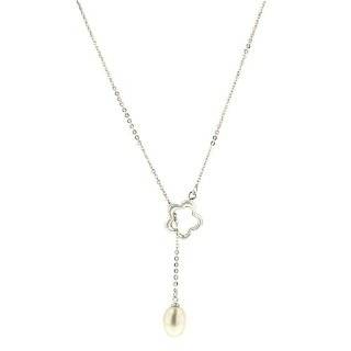  Pearl Drop Sterling Silver Heart Lariat Eves Addiction Jewelry