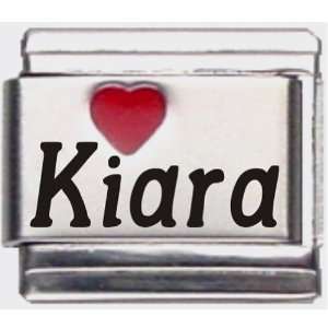  Kiara Red Heart Laser Name Italian Charm Link Jewelry