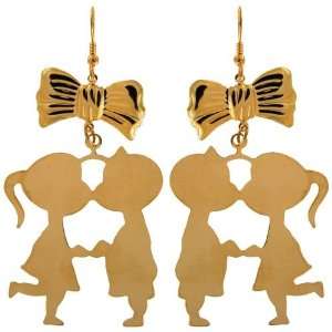  1.75 X 2.5 Kissin Cousins with Bow Earrings, Gpe, Usa 