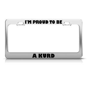 Proud To Be A Kurd Turkey License Plate Frame Stainless Metal Tag 